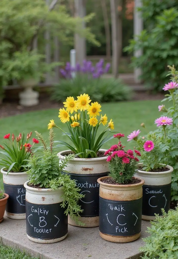 30+ Vintage Ceramic Crock Decor Ideas Worth Collecting 60 30+ Vintage Ceramic Crock Decor Ideas Worth Collecting - 26. Vintage Chalkboard Planters