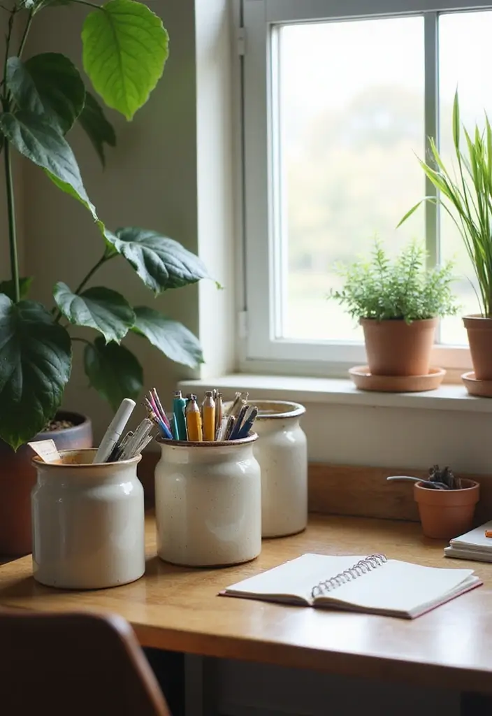 30+ Vintage Ceramic Crock Decor Ideas Worth Collecting 67 30+ Vintage Ceramic Crock Decor Ideas Worth Collecting - 29. Vintage-themed Office Decor