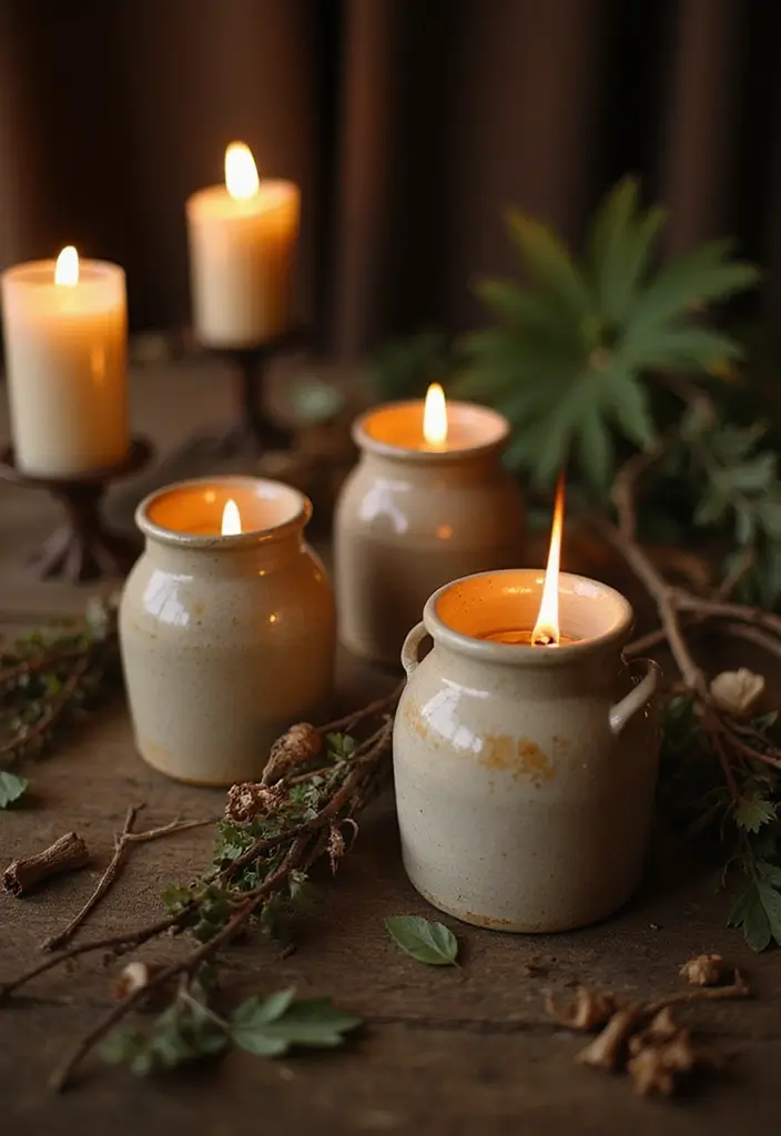 30+ Vintage Ceramic Crock Decor Ideas Worth Collecting 12 30+ Vintage Ceramic Crock Decor Ideas Worth Collecting - 6. Unique Candle Holders