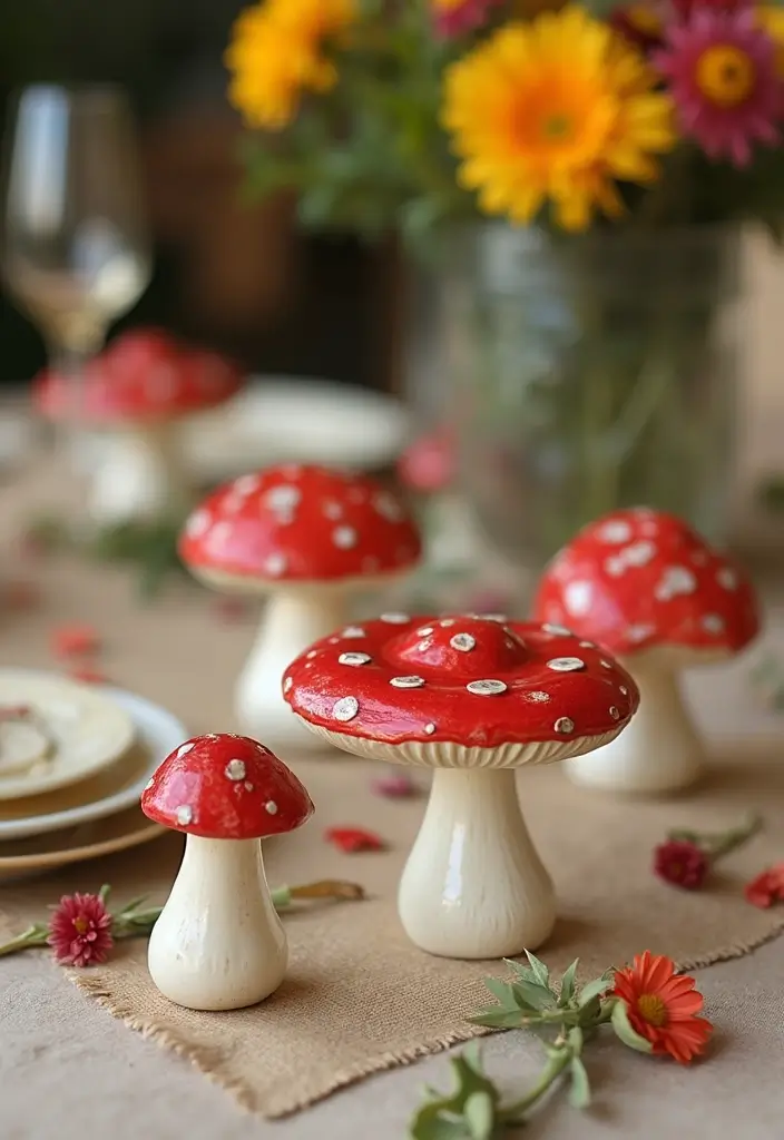 30+ Vintage Ceramic Mushroom Decor Inspirations For Retro Homes 32 30+ Vintage Ceramic Mushroom Decor Inspirations For Retro Homes - 14. Dazzling Party Favors
