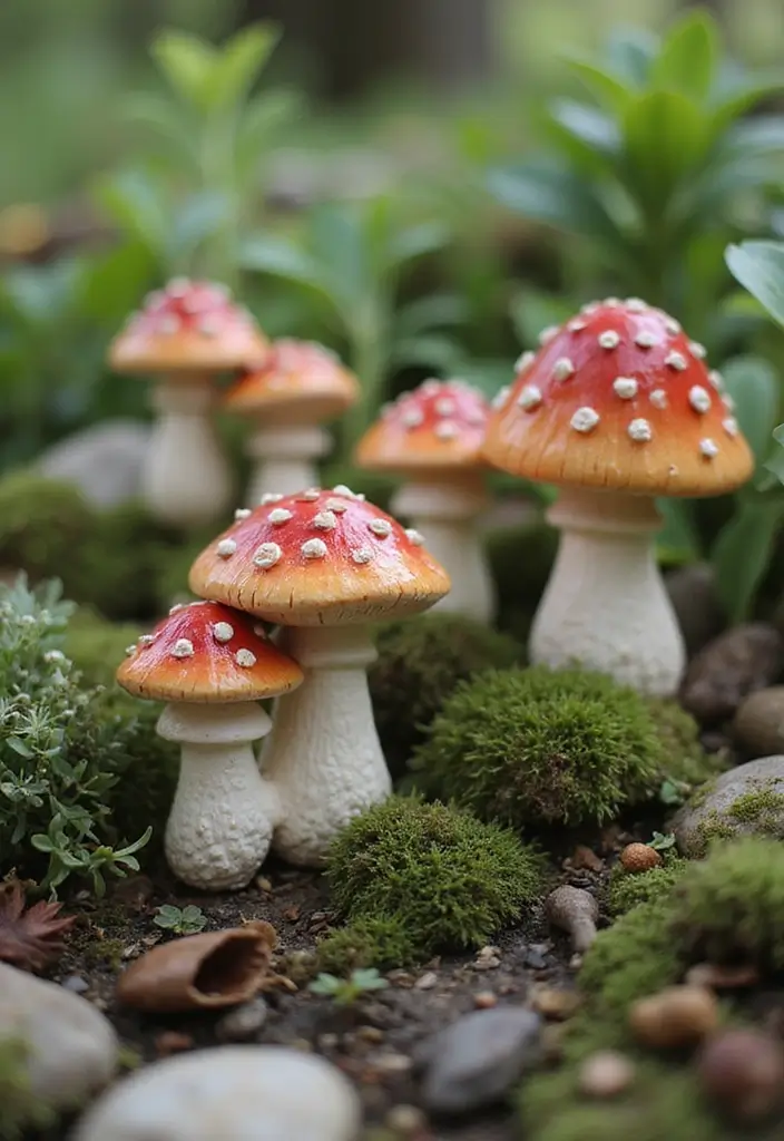 30+ Vintage Ceramic Mushroom Decor Inspirations For Retro Homes 47 30+ Vintage Ceramic Mushroom Decor Inspirations For Retro Homes - 17. Enchanting Fairy Gardens