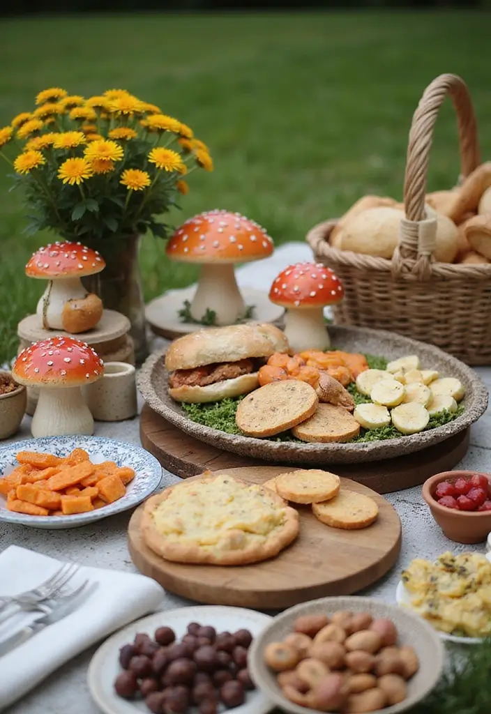30+ Vintage Ceramic Mushroom Decor Inspirations For Retro Homes 62 30+ Vintage Ceramic Mushroom Decor Inspirations For Retro Homes - 24. Outdoor Picnic Decor