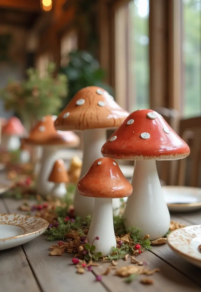 30+ Vintage Ceramic Mushroom Decor Inspirations For Retro Homes 63 30+ Vintage Ceramic Mushroom Decor Inspirations For Retro Homes - 25. Vintage-Inspired Event Decor