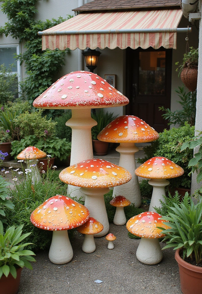 30+ Vintage Ceramic Mushroom Decor Inspirations For Retro Homes 75 30+ Vintage Ceramic Mushroom Decor Inspirations For Retro Homes - 29. Inviting Outdoor Spaces