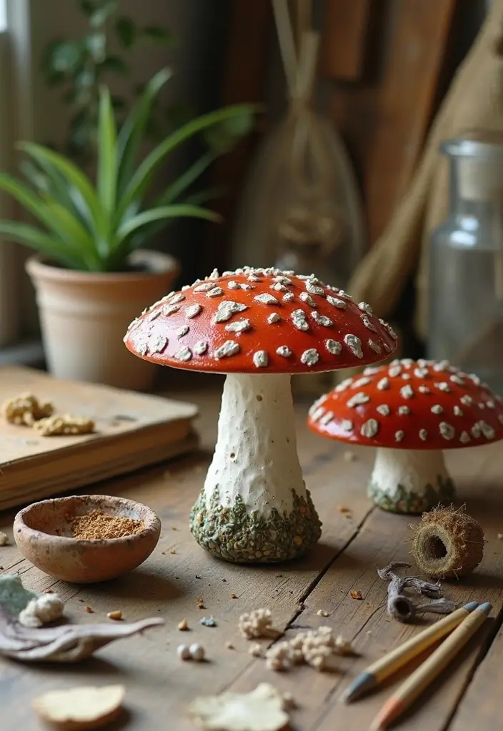30+ Vintage Ceramic Mushroom Decor Inspirations For Retro Homes 82 30+ Vintage Ceramic Mushroom Decor Inspirations For Retro Homes - 30. Nature-Inspired Crafting