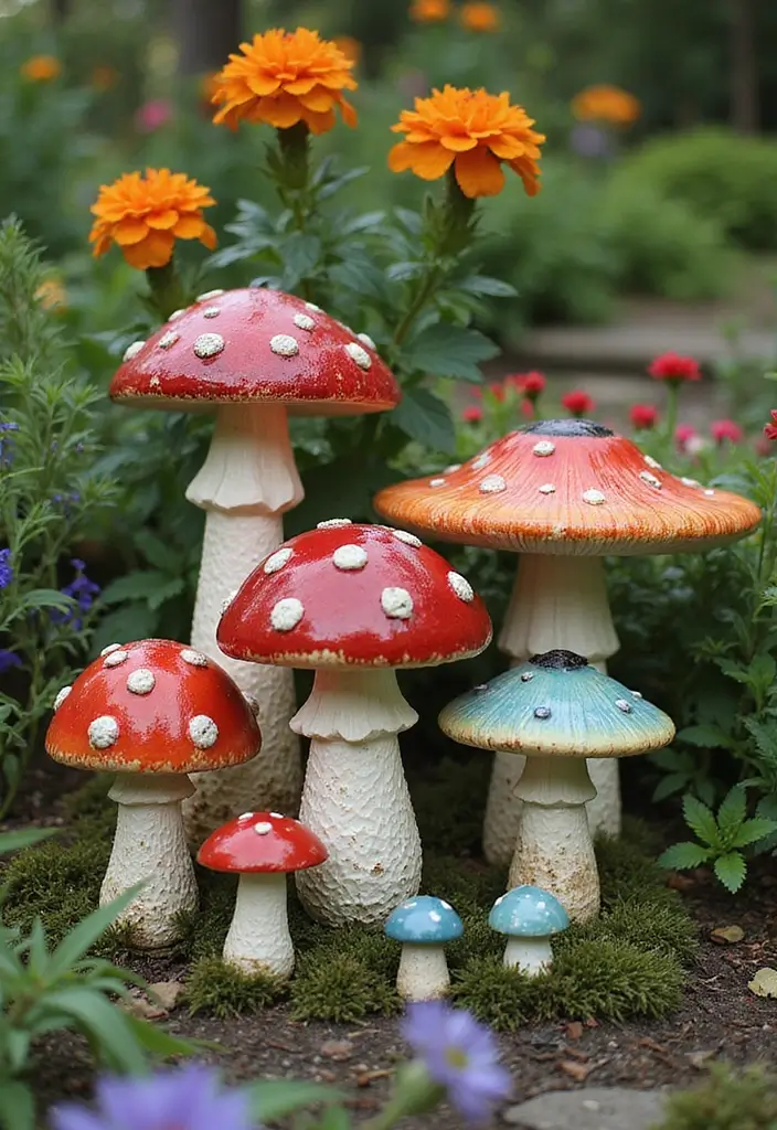 30+ Vintage Ceramic Mushroom Decor Inspirations For Retro Homes 19 30+ Vintage Ceramic Mushroom Decor Inspirations For Retro Homes - 9. Unique Garden Decor