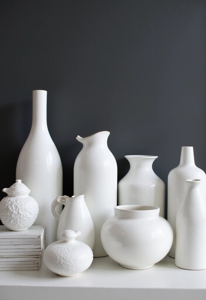 30 White Vases Decor Ideas In Ceramic For Minimalist Homes 15 30 White Vases Decor Ideas In Ceramic For Minimalist Homes - 5. Monochrome Magic