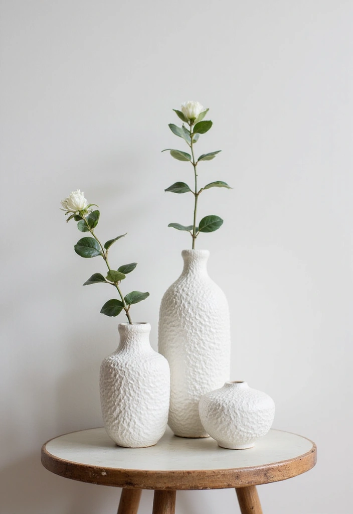 30 White Vases Decor Ideas In Ceramic For Minimalist Homes 16 30 White Vases Decor Ideas In Ceramic For Minimalist Homes - 6. Textured Trio