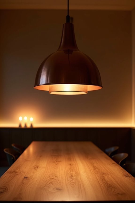 dining room lighting layering with dimmable warmth