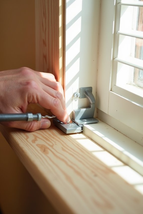 drill pilot holes secure brackets