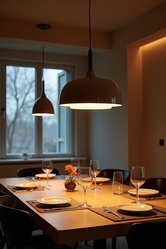 evaluate chandelier light distribution across table