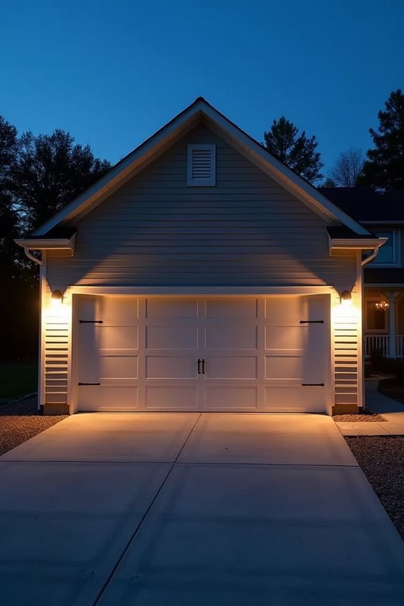 garage lighting width height consistency