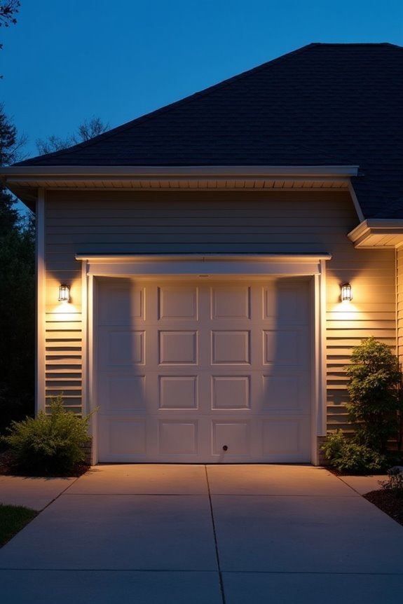 garage lights sized for doors proportional spaced mounted accordingly