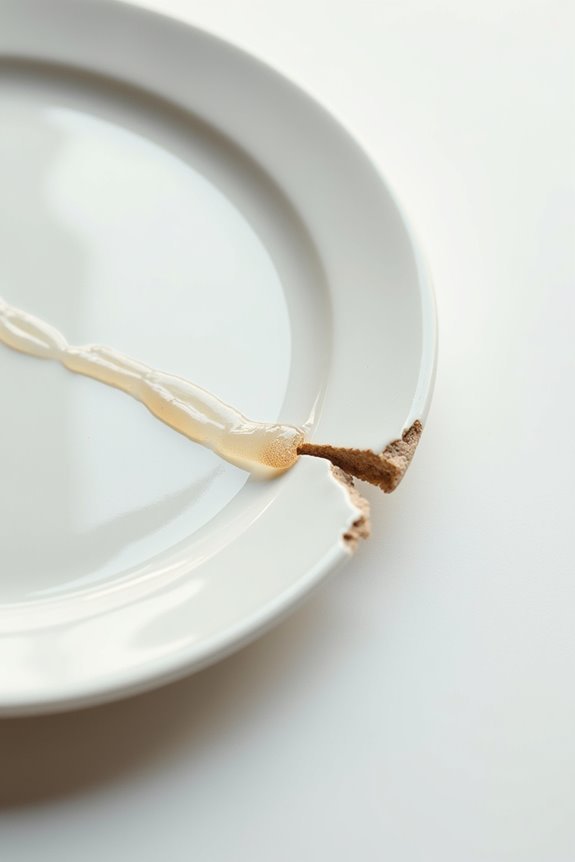 glue tainted repaired ceramics risky