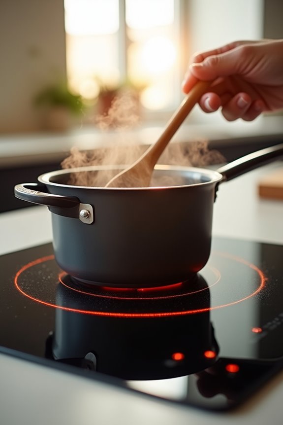 induction heats cookware efficiently