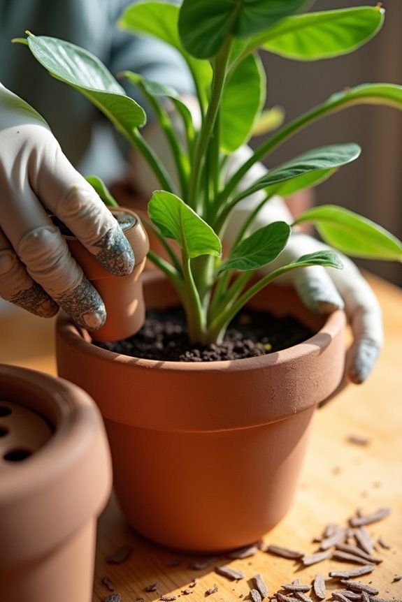 overwatered plant add drainage holes