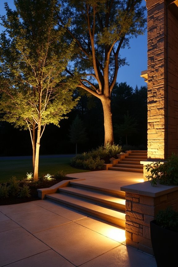 recessed uplighting for drama