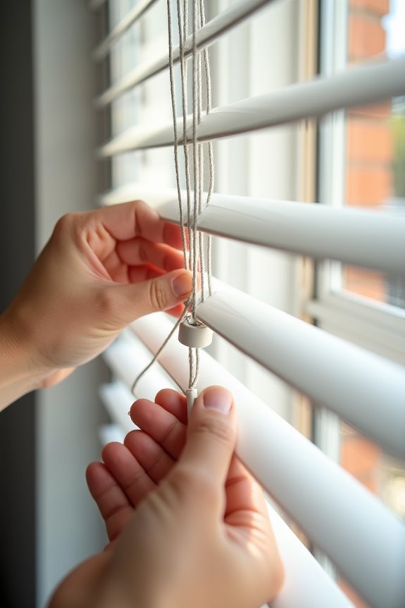 remove safety clips and cord holders