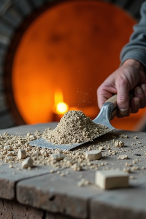 seal kiln joints with pliant mortar