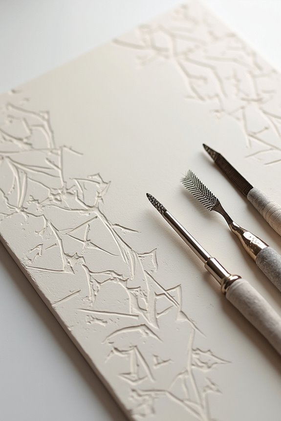 sgraffito textures with carving revealed