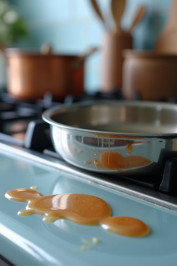 sugary spills metal pans harm ceramic