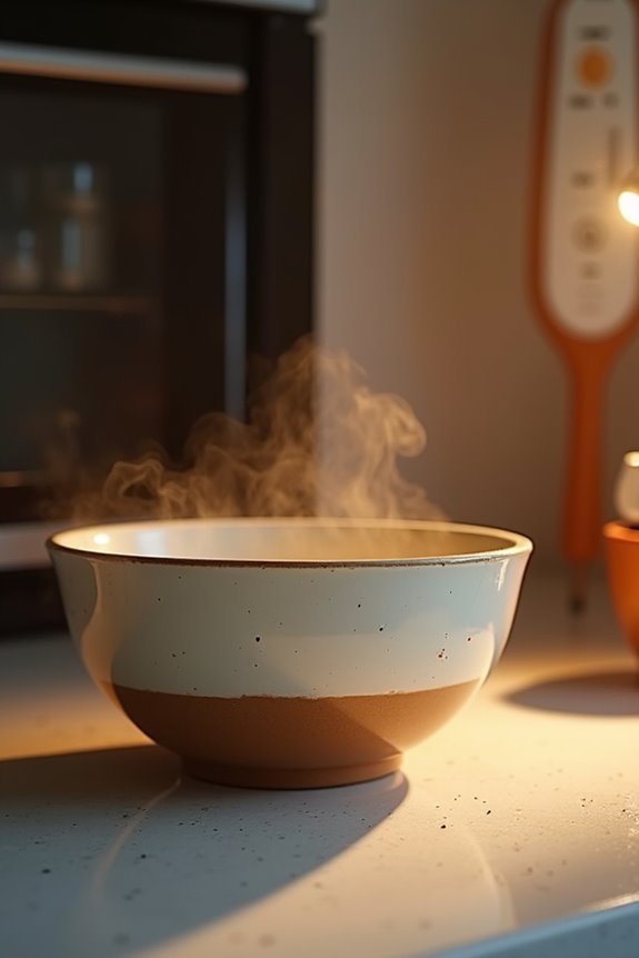 test ceramic bowl gradually warming safely