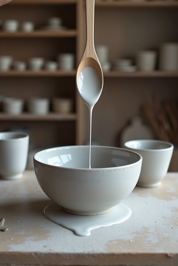 thick but pourable slip consistency