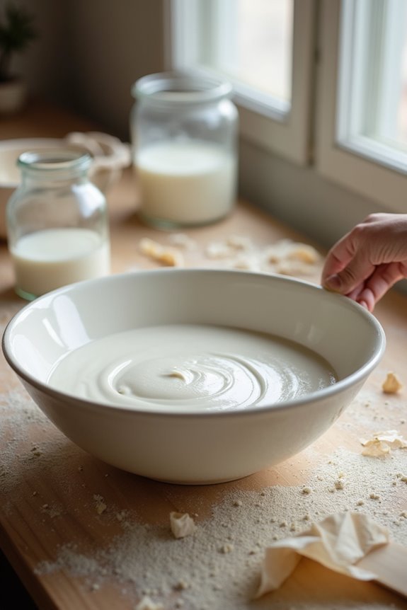 vinegar and paper pulp reinforce slip