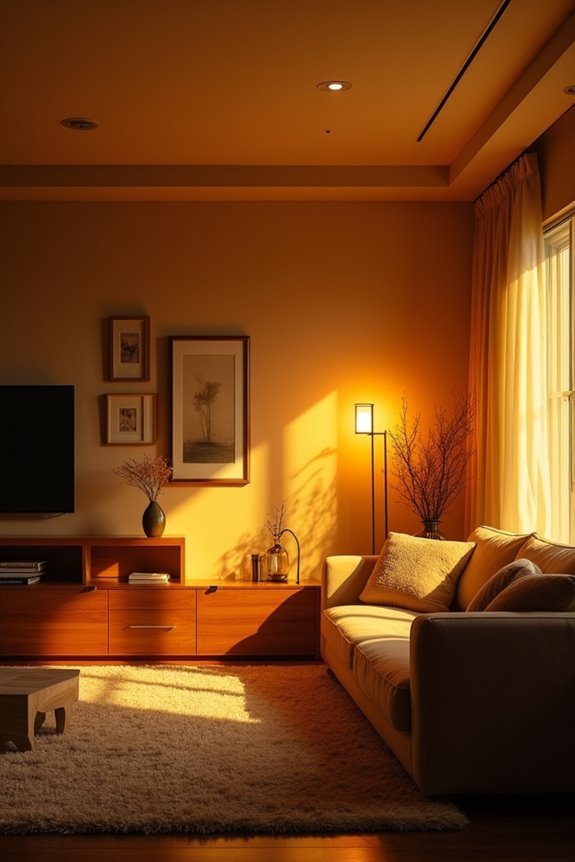 warmth through adjustable ambient lighting
