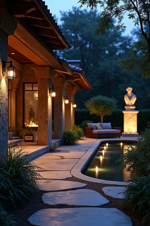 water features glow subtly dimmable